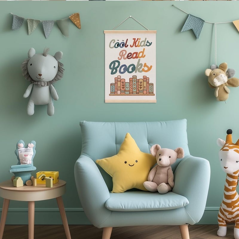 XFN Reading Poster Hanger, Reading Nook Library Decor Wall Decor, Book Lovers Gifts, Educational Posters Wall Art Wall Hanging Banner Farmhouse Classroom Bedroom Reading Room Apartment Home Decor - Image 4